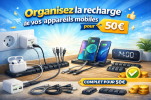 Organisez la recharge de vos appareils mobiles pour 50 €