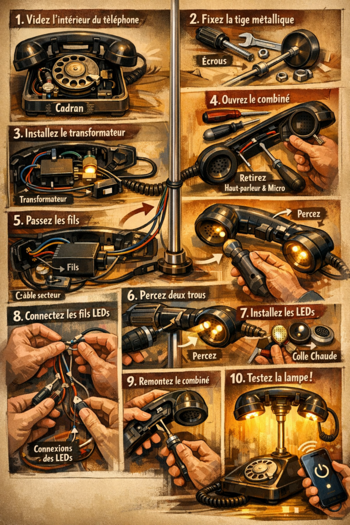 T&eacute;l&eacute;phone Lampe Vintage