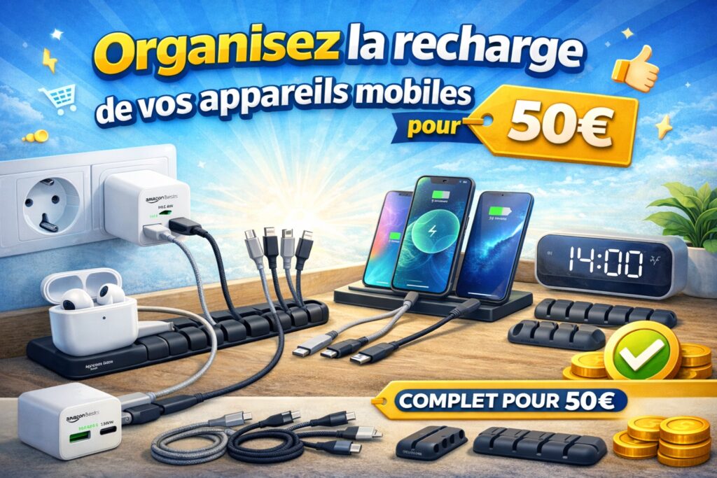 Organisez la recharge de vos appareils mobiles pour 50 €